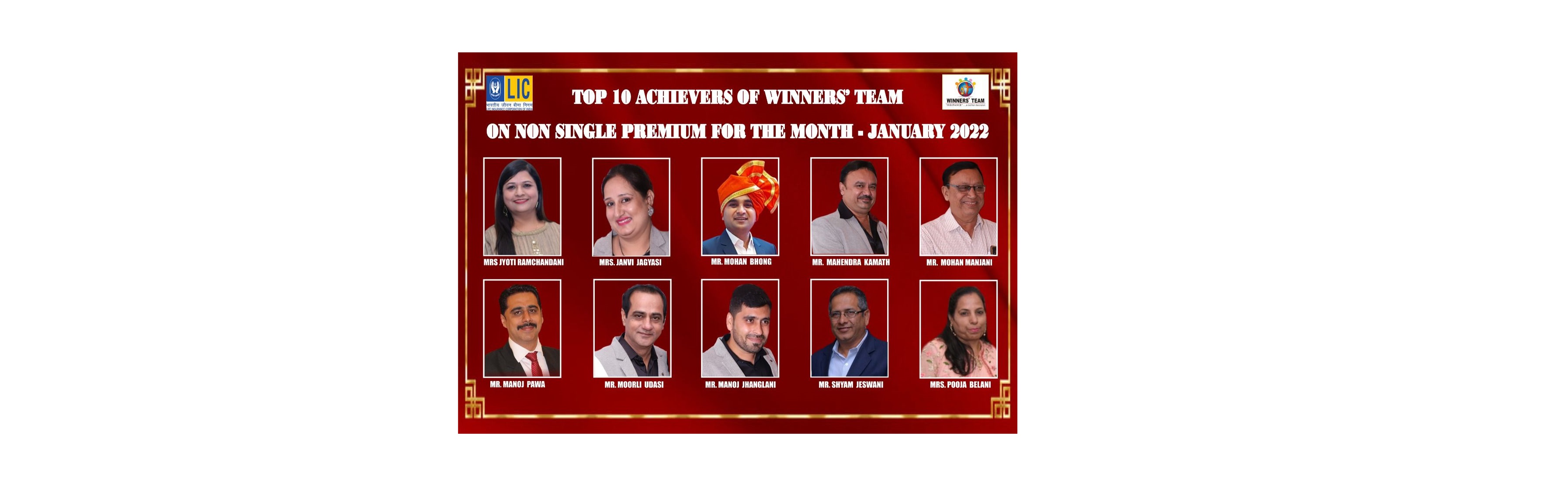 Top 10 Achievers Of Winners Team