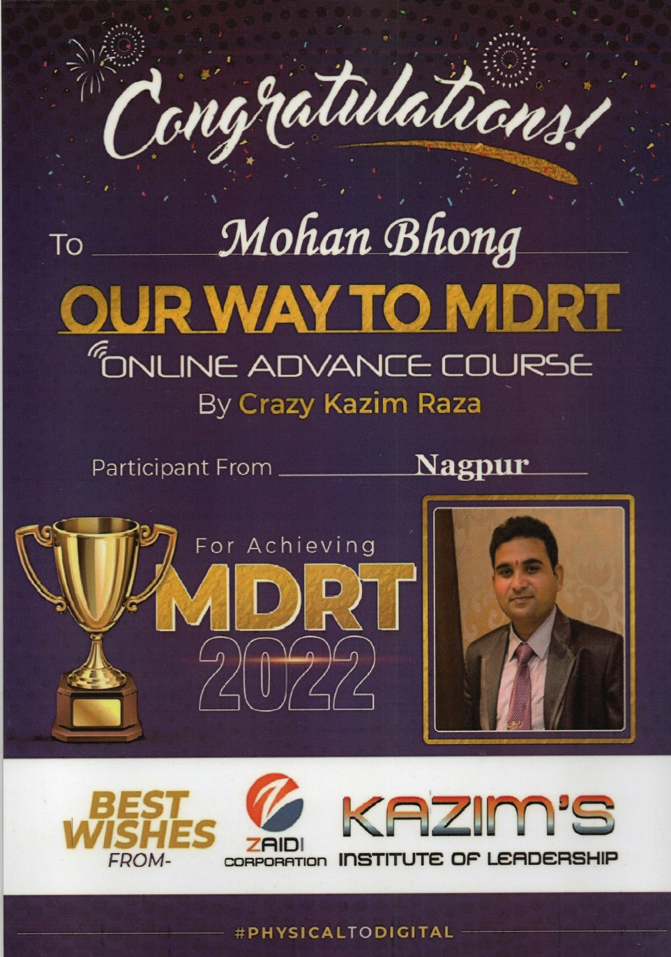 Certificate Of MDRT 2022